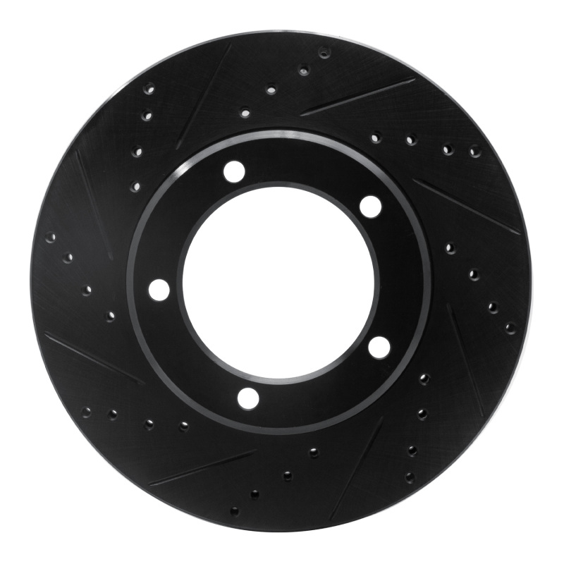 Lexus LX470 Brake Rotor (1) - Front Left - R1 Concepts - Drilled & Slotted - Black - `98-`07